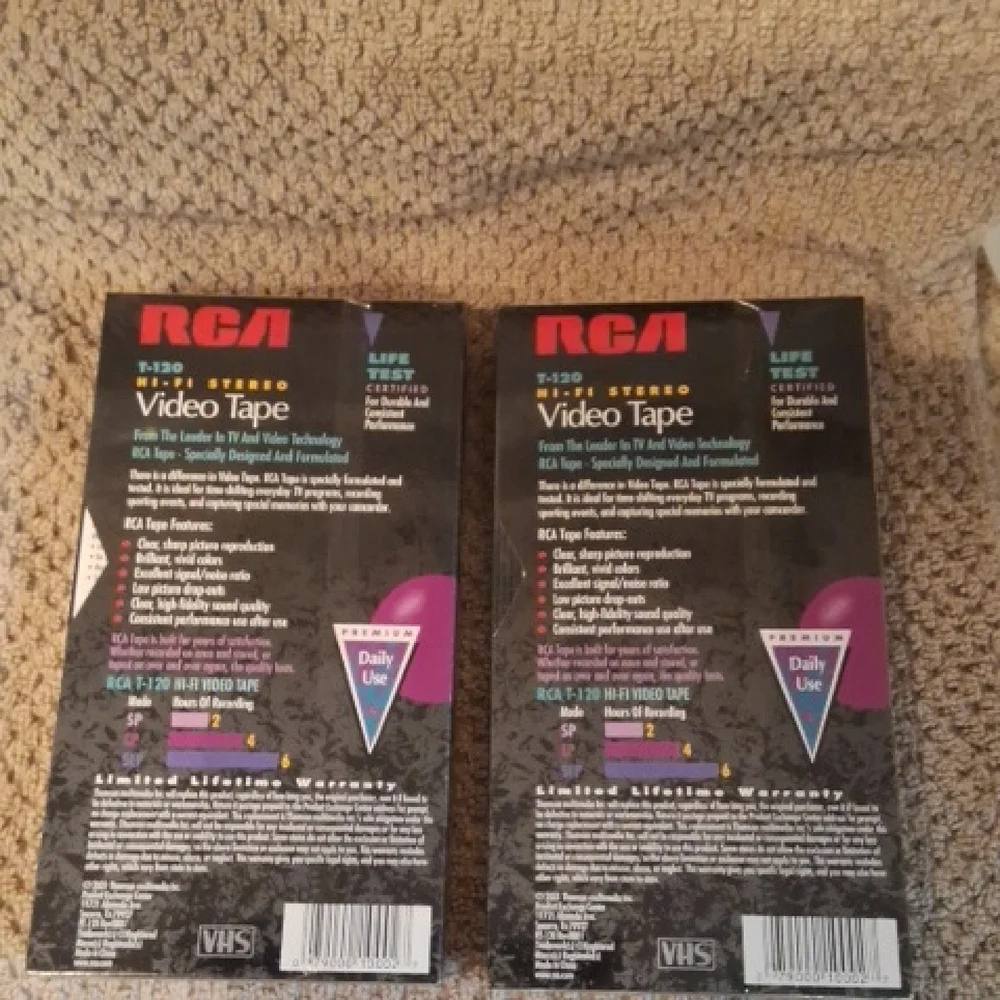 RCA Purple & Black Video Tape (VHS) - 2 Pack